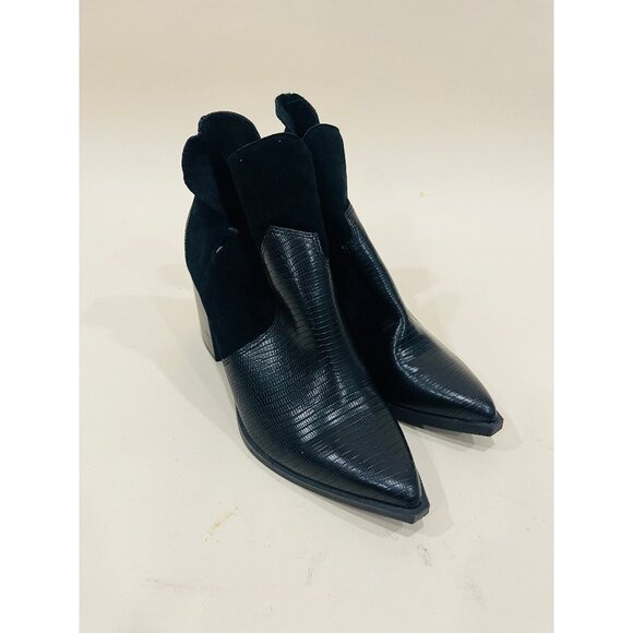 Steve Madden Black Chaya Leather Booties Womens 9 - Picture 1 of 5